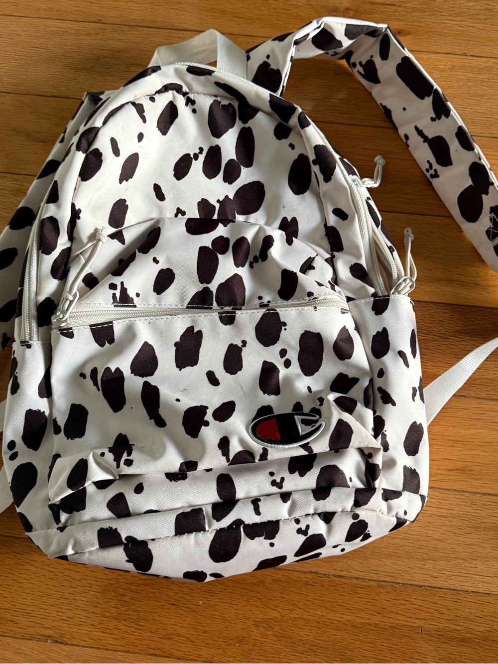 Champion White and Black Spot Print Backpack